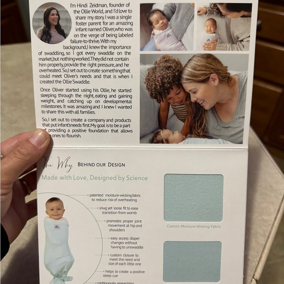 The Ollie swaddle in Meadow Green One Size Sleep Swaddle NWT - Picture 4 of 5